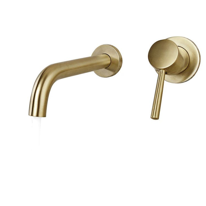 Lisslune | Wall-mounted Bronze Bathtub Filler Double Handles Bathtub Spout Bathtub Faucet Trim