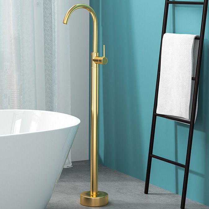 Lisslune | Modern Freestanding Bathtub Faucet Copper Floor Mounted Freestanding Bathtub Faucet