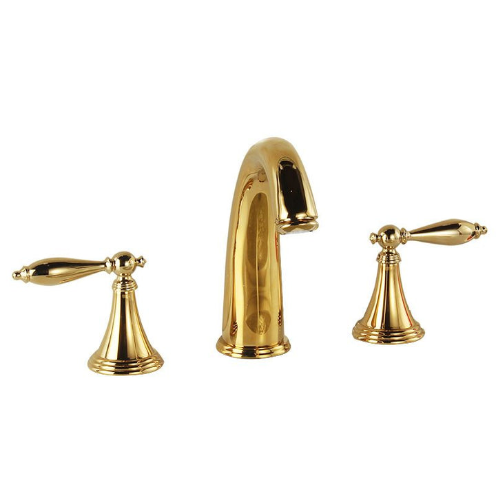 Lisslune | Modern widespread sink faucet Simple bathroom double handle faucet with lever handle