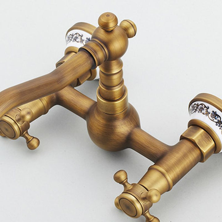 Lisslune | Wall-mounted Fixture Glam Style Bathroom Fixture with 2 Handles