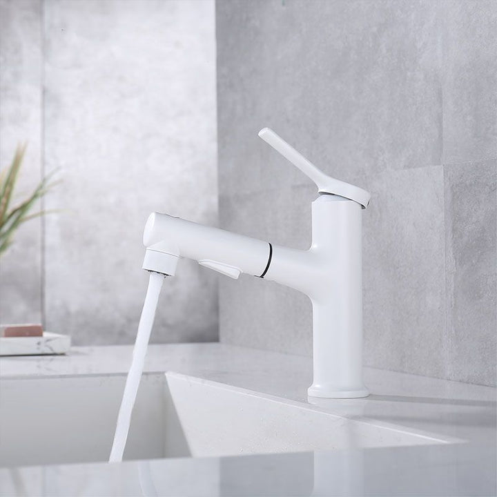 Lisslune | Contemporary Single Handle Faucet Retractable Sink Faucet with Lever Handle