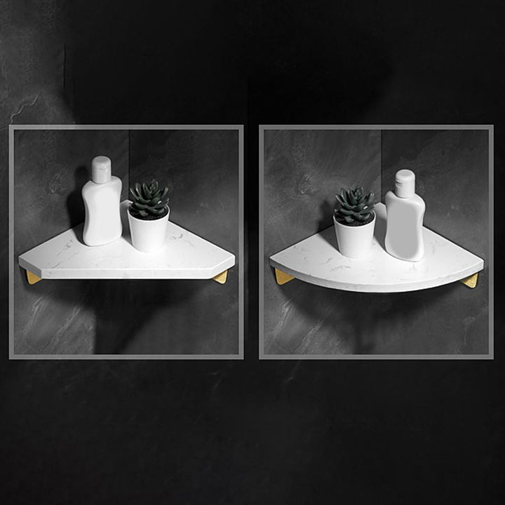 Lisslune | Aluminum Bathroom Accessory Set 4 cm high Marble Bath Shelf