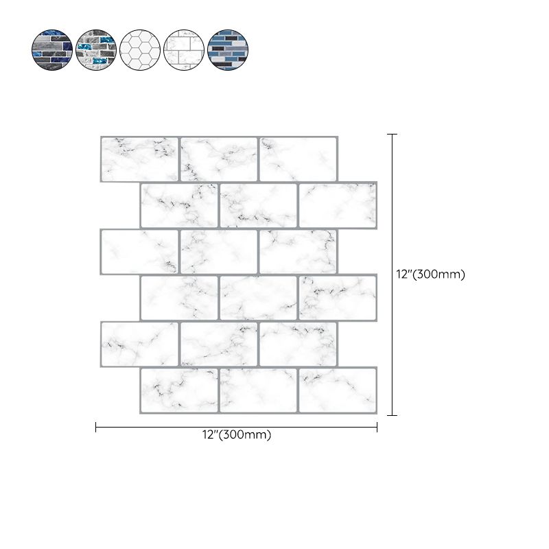 Lisslune | Peel and Stick Wall Tile Water Repellent Rectangle PVC Peel & Stick Subway Tile