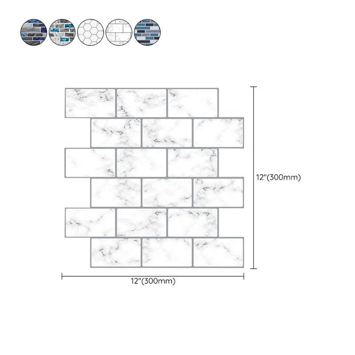 Lisslune | Peel and Stick Wall Tile Water Repellent Rectangle PVC Peel & Stick Subway Tile