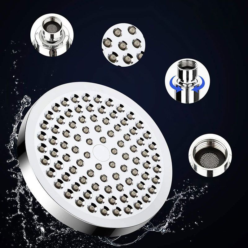 Lisslune | Modern Standard Shower Set Double Round Metal Adjustable Spray Pattern Shower Head