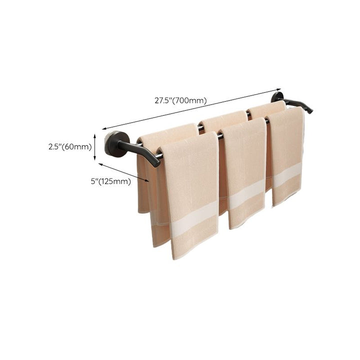 Lisslune | Aluminium Bathroom Hardware Set Black Bathroom Accessories Kit Towel Holder