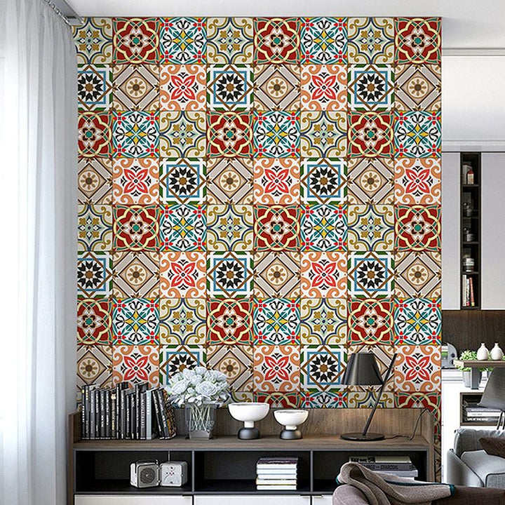 Lisslune | Square Spanish Single Tile Mold Resistant Peel & Stick Tile