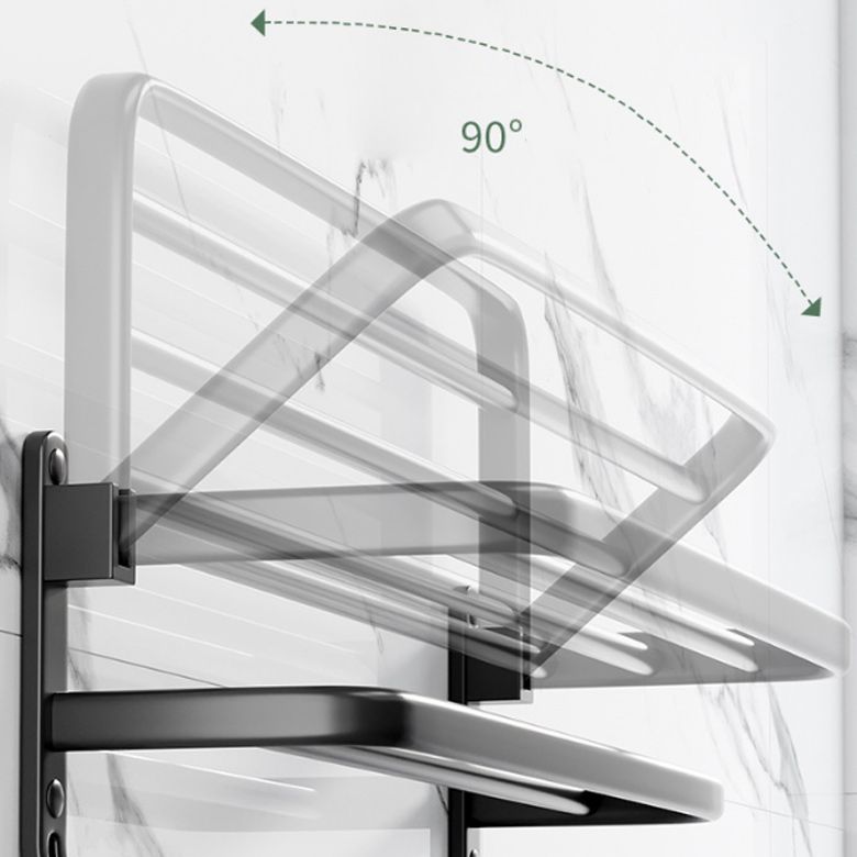 Lisslune | Modern Aluminum Bathroom Accessory Set Matte Black Bathroom Shelf/Towel Holder/Paper Holder