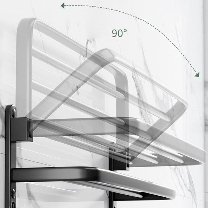 Lisslune | Modern Aluminum Bathroom Accessory Set Matte Black Bathroom Shelf/Towel Holder/Paper Holder