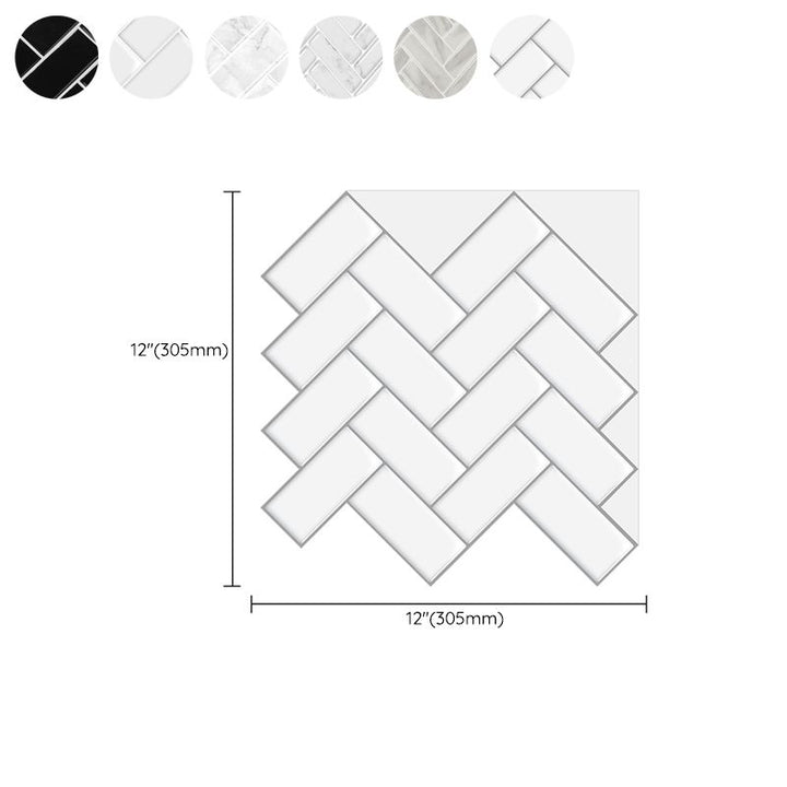 Lisslune | Square Peel & Stick Mosaic Tile Herringbone Peel and Stick Wall Tile