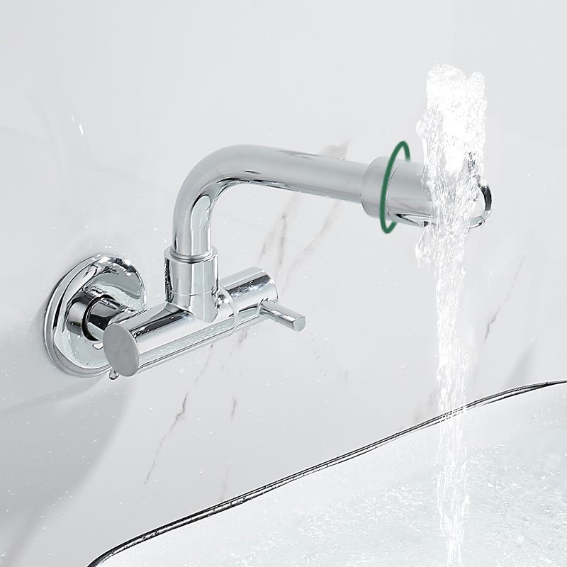 Lisslune | Wall-mounted metal bathtub filler with low arc waterfall bathtub faucet