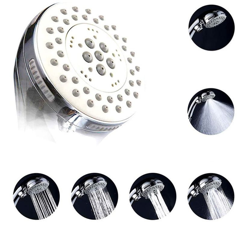 Lisslune | Round Dual Shower Head Stainless Steel 5 Spray Patterns Wall Mounted Shower Head