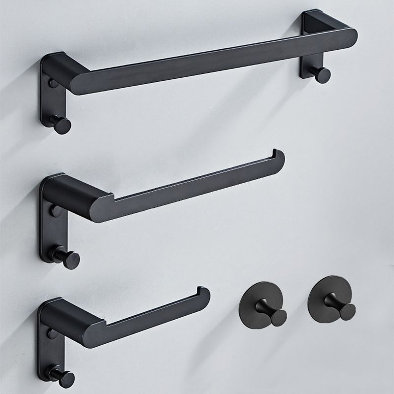 Lisslune | Metal Bathroom Set 5-piece Modern Style Black Bathroom Accessories Set