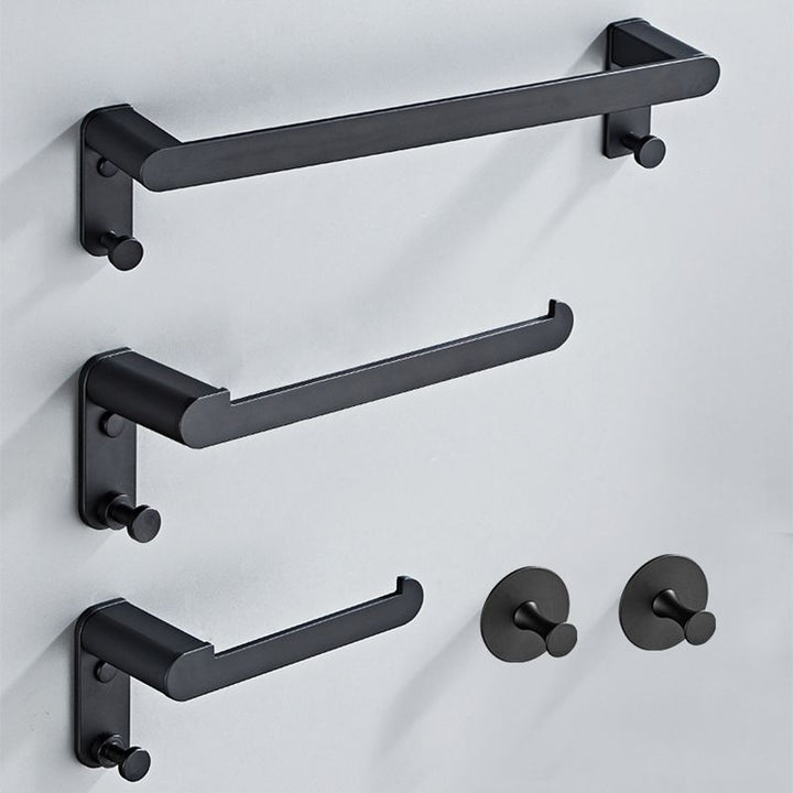 Lisslune | Metal Bathroom Set 5-piece Modern Style Black Bathroom Accessories Set