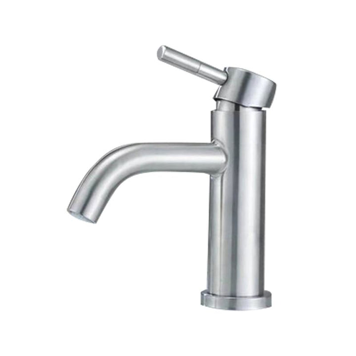 Lisslune | Stainless Steel Bathroom Faucet Chrome Lever Handle Sink Faucet with 1 Hole