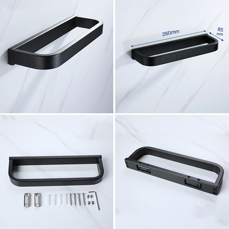 Lisslune | Modern Bathroom Hardware Set Bath Shelf Towel Bar Black Bath Hardware Set