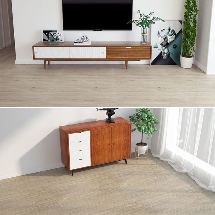 Lisslune | Modern PVC flooring Peel and Stick wood look embossed vinyl floor tiles