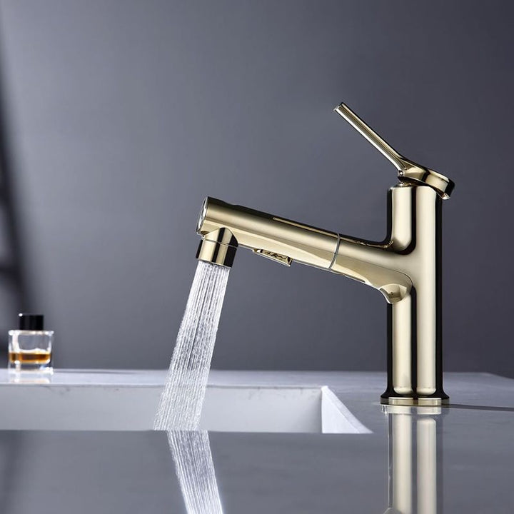 Lisslune | Modern Basin Faucet Copper Single Handle Low Arc Basin Faucet for Bathroom