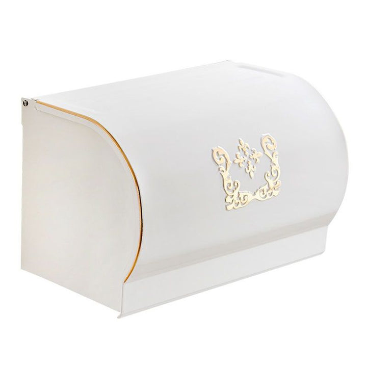 Lisslune | Vintage Bathroom Accessory Set Aluminum Paper Holder in White
