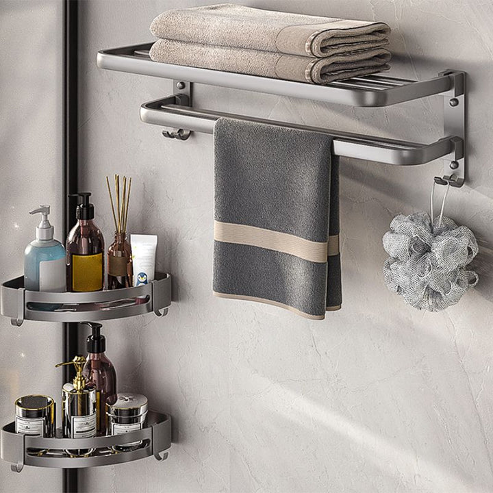 Lisslune | Modern Bathroom Accessory Set Towel Bar Paper Holder Gray Bathroom Accessory Set