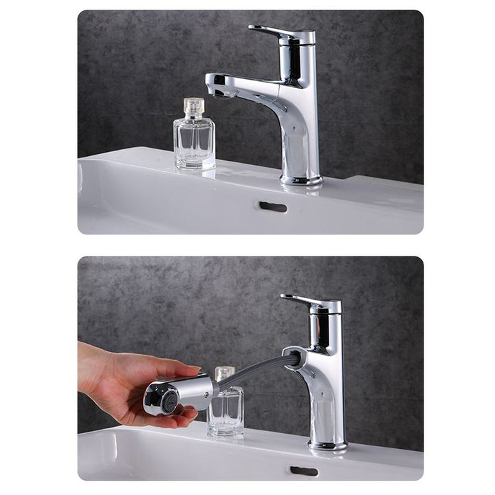 Lisslune | Contemporary Basin Faucet Copper Pure Color Single Lever Retractable Basin Faucet