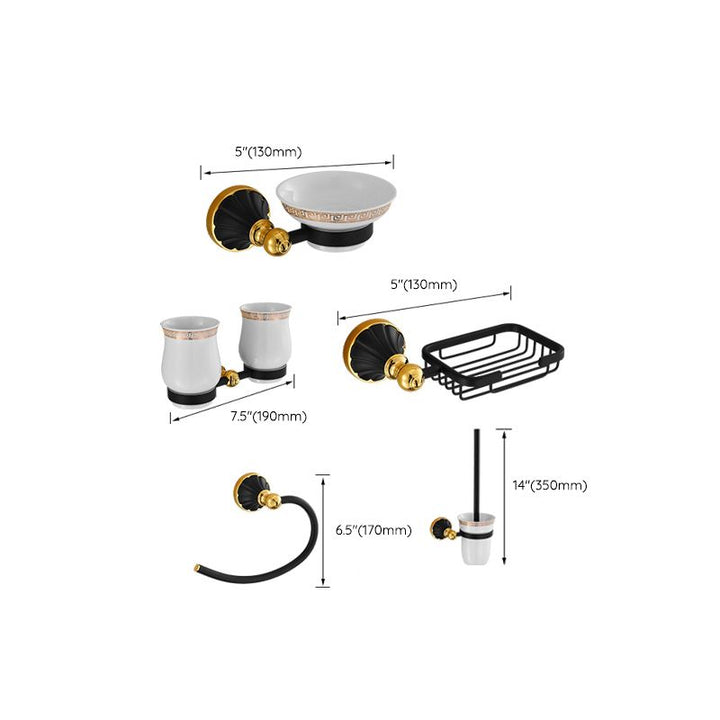 Lisslune | Traditional Bathroom Accessories Set Towel Bar Bathroom Shelf Black Bathroom Accessories Set