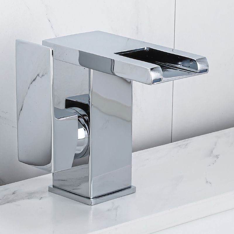 Lisslune | Waterfall Basin Mixer Tap Square Lever Handle with LED Three-Color Light