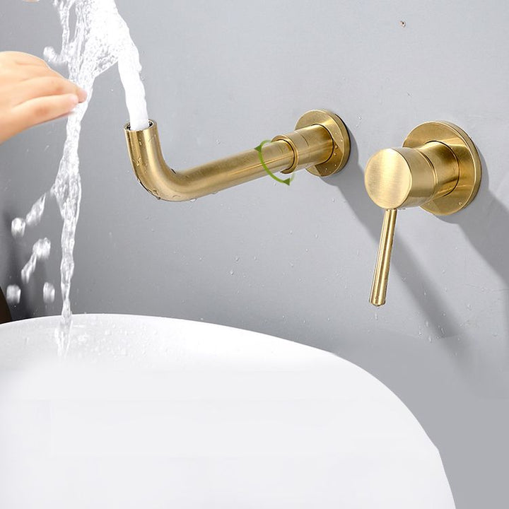 Lisslune | Contemporary Wall-Mounted Single-Hand Kitchen Faucet Low Arc Water Filler