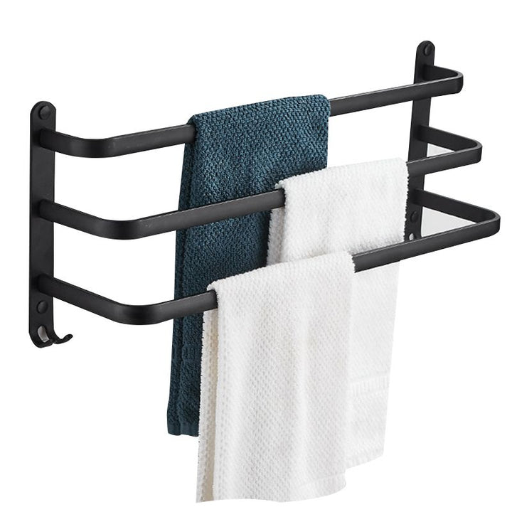 Lisslune | Modern black aluminum bathroom accessory set towel bar bathroom fittings