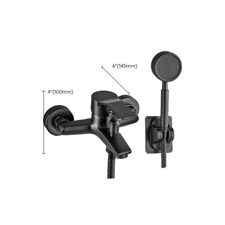 Lisslune | Wall-mounted fixed bathtub faucet lever handle with hand shower