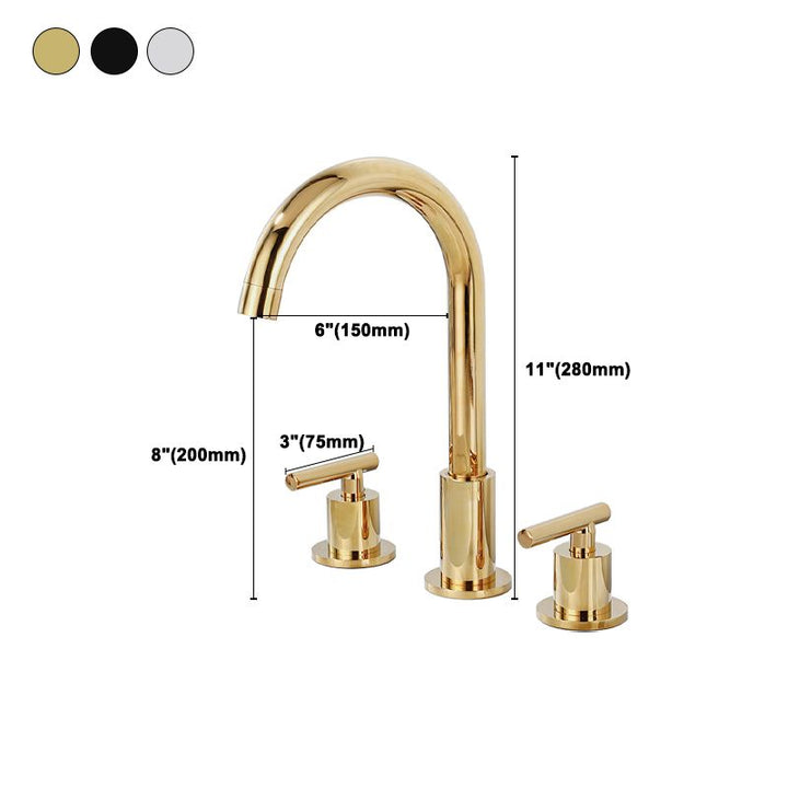Lisslune | Modern 2-Handle Bathroom Sink Faucet 3-Hole Widespread Bathroom Faucet