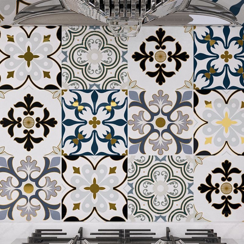 Lisslune | PVC Square Peel & Stick Mosaic Tile Multi-Colors Kitchen and Bathroom Single Tile