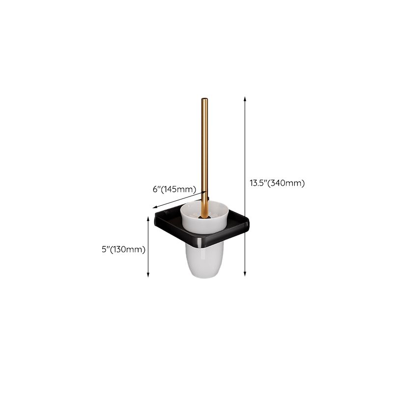 Lisslune | Black and Brass Bathroom Hardware Set Modern Stainless Steel Bathroom Shelf/Towel Holder/Paper Holder