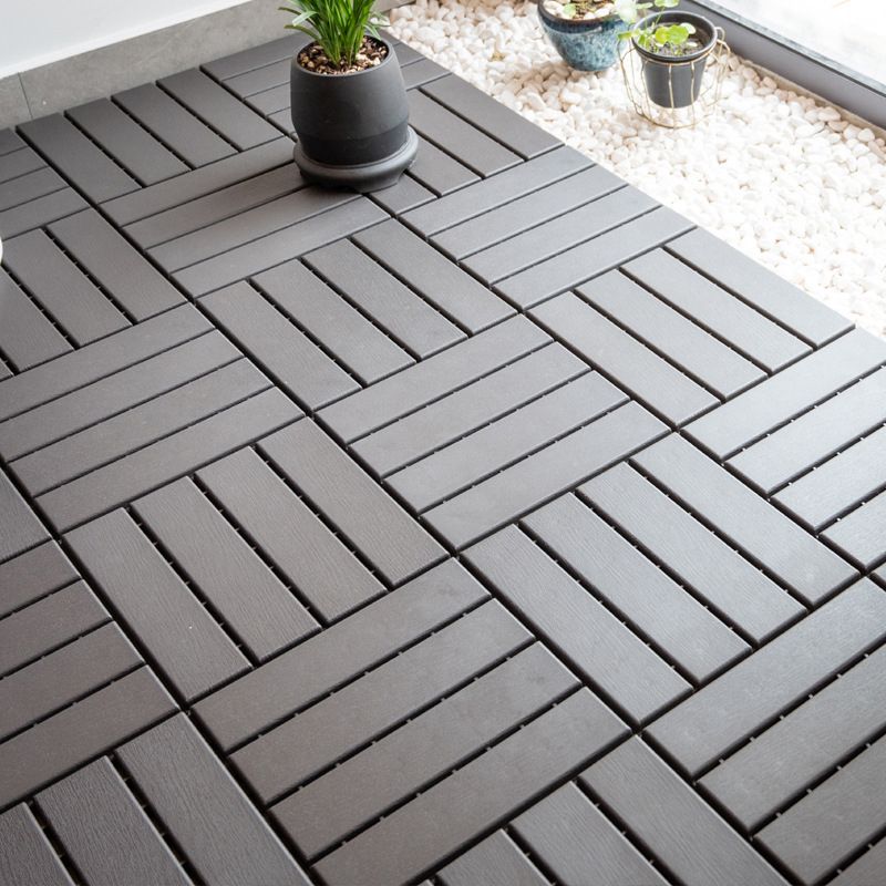 Lisslune | Contemporary square wooden tile smooth brown engineered wood for patio garden