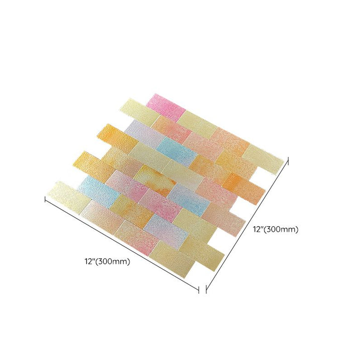 Lisslune | Rectangular Tile Peel and Stick Tile Kitchen Aluminum Splashback Peel and Stick Wall Tile