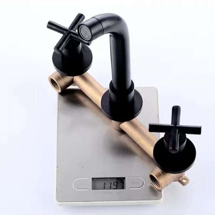 Lisslune | Modern 1 or 2 Handle Bathroom Sink Faucet Round Wall Mounted Bathroom Faucet.