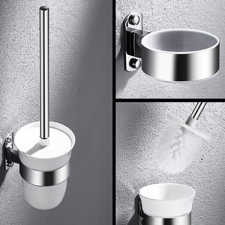 Lisslune | Modern Stainless Steel Bath Shelf Paper Holder Bathroom Accessory Set