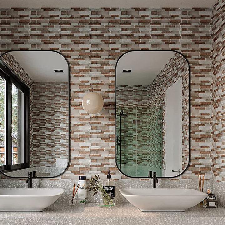 Lisslune | Square Peel-and-Stick Tiles Plastic Indoor Peel & Stick Subway Tile