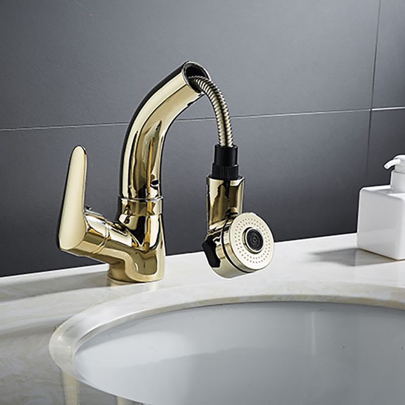 Lisslune | Vessel Sink Bathroom Faucet with Swivel Spout Single Handle Faucet with Pull-Out Spray