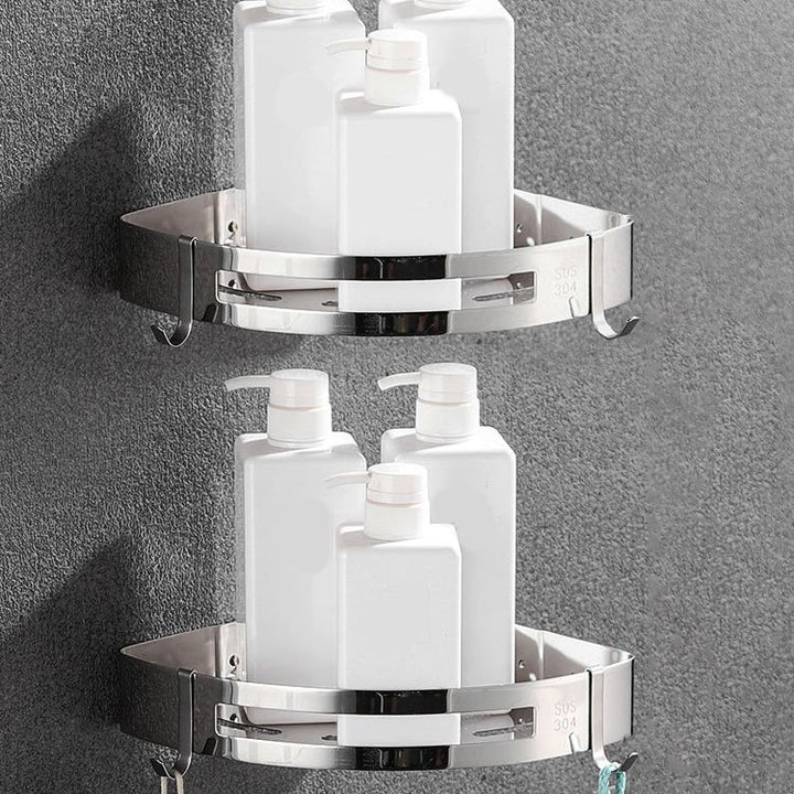 Lisslune | Polished Chrome Bathroom Accessories Set made of Stainless Steel with Bathroom Shelf/Bathrobe Hook/Towel Bar