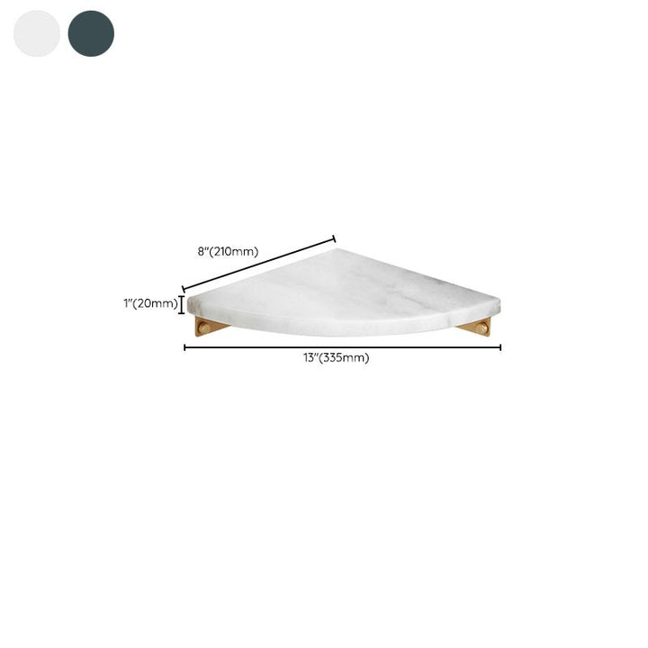 Lisslune | 2-piece marble bathroom shelf brass bathroom accessory set in white/green