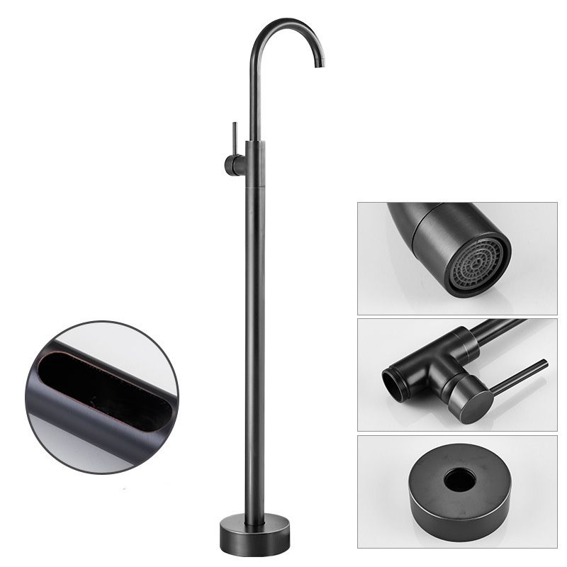 Lisslune | Floor Metal Freestanding Bathtub Faucet Swivel Copper Freestanding Faucet