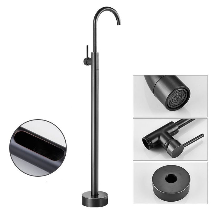 Lisslune | Floor Metal Freestanding Bathtub Faucet Swivel Copper Freestanding Faucet