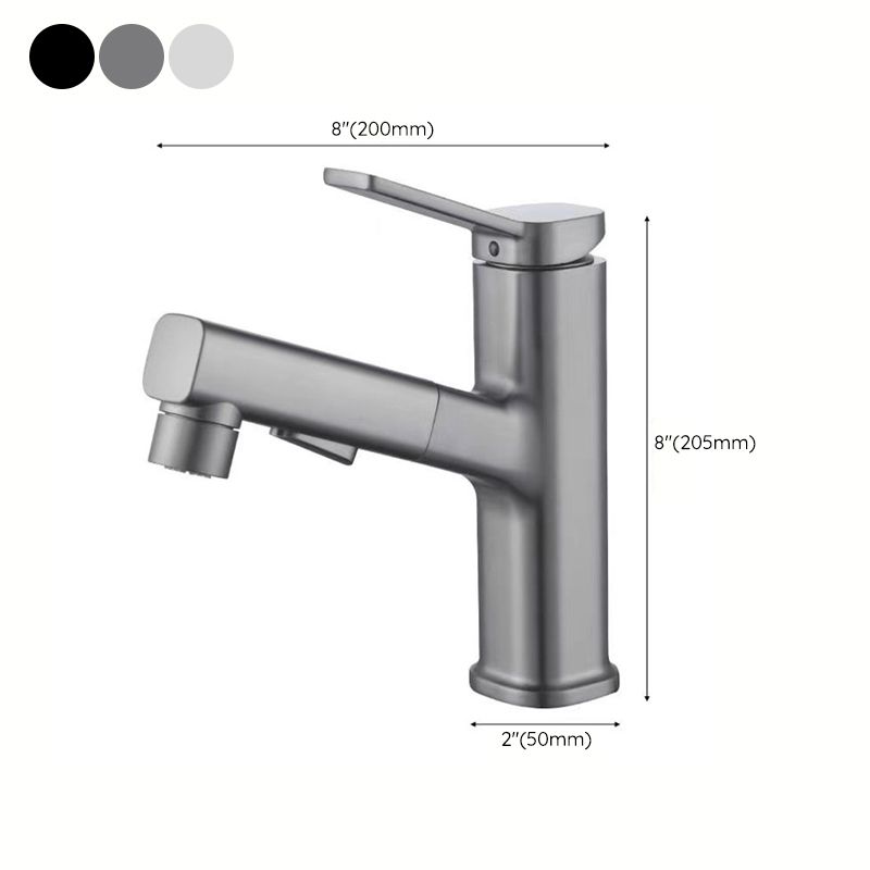 Lisslune | Modern Bathroom Sink Faucet with Brass Lever Handles and Swivel Spout