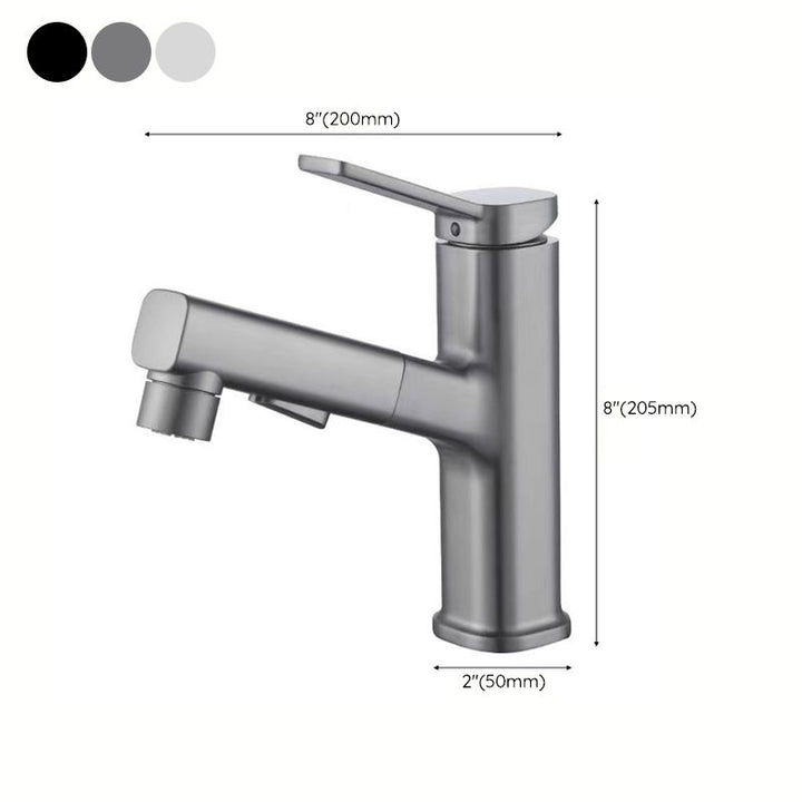 Lisslune | Modern Bathroom Sink Faucet with Brass Lever Handles and Swivel Spout