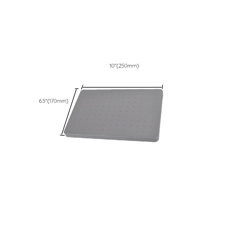 Lisslune | Rectangular Gray Showerhead Combo Standard Spray Pattern Showerhead