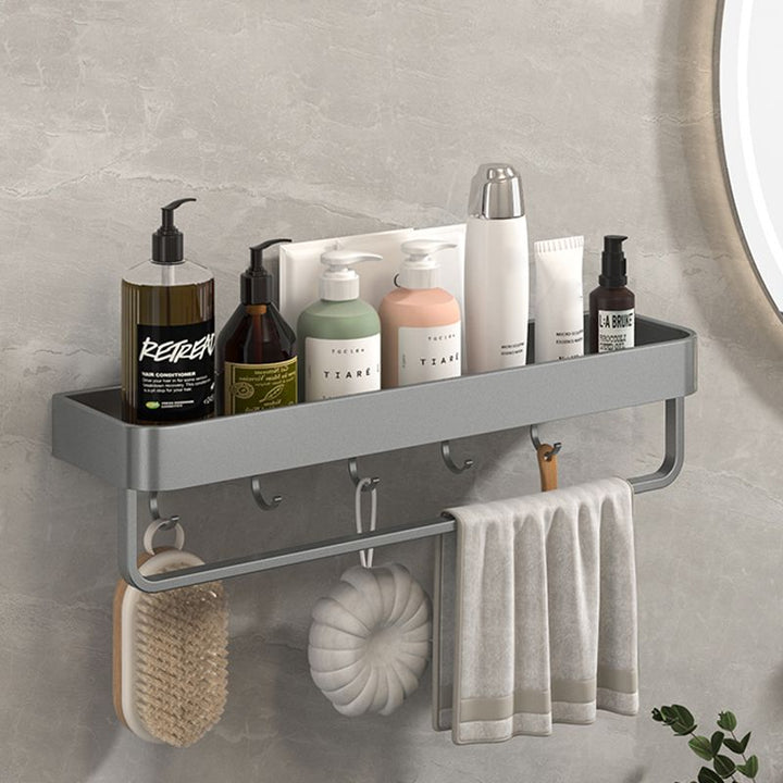 Lisslune | Modern Grey 2-piece Bathroom Accessory Set, Matt Grey, Bathroom Shelf