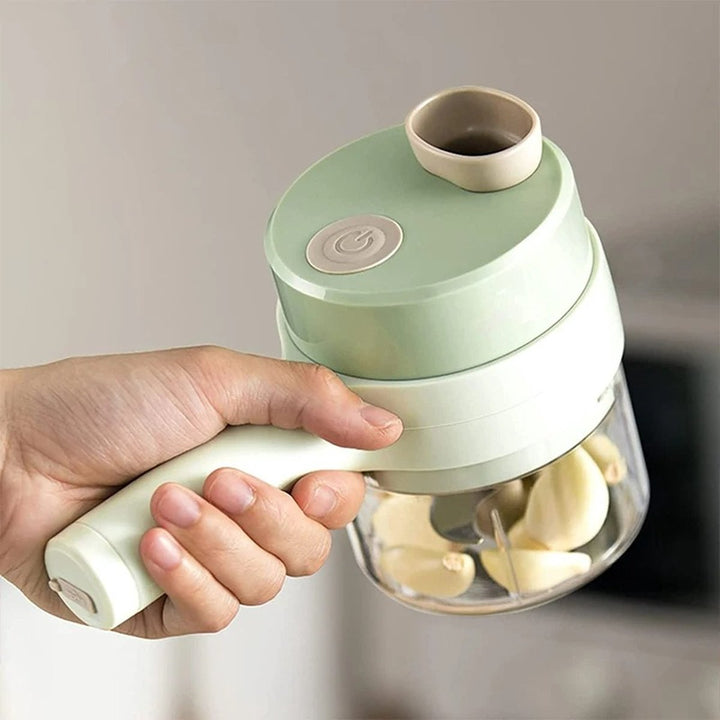 Lisslune | SnijGemak 4-in-1 Electric Vegetable Slicer – Rechargeable & With Collection Bin