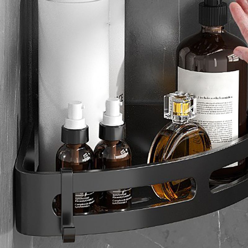 Lisslune | Modern Bathroom Hardware Set Bathroom Shelf Silver/Black Bathroom Accessories Set