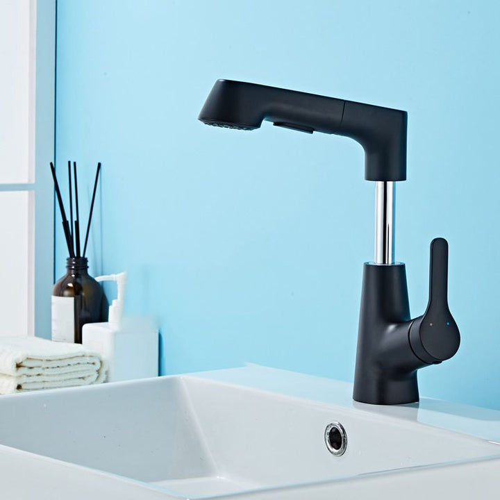 Lisslune | Contemporary Style Center Basin Faucets Lever Handles Faucets for Bathroom